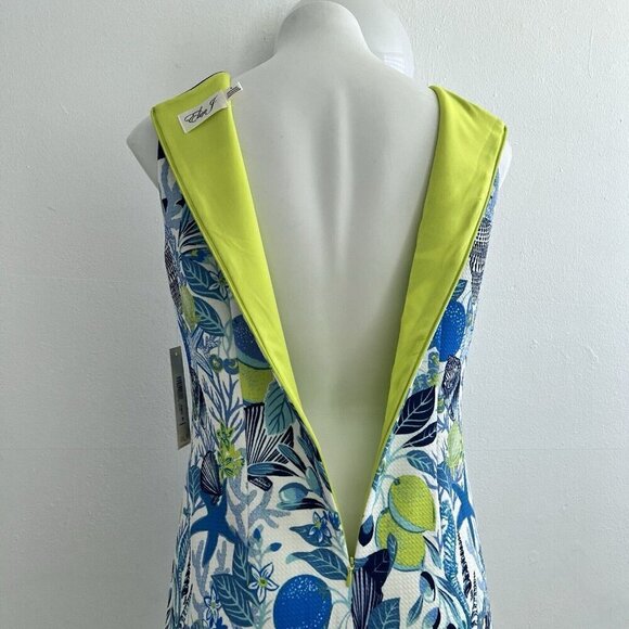 Eliza J Shift Nautical shell Dress size 6 blue green Coast NWT - Picture 9 of 12